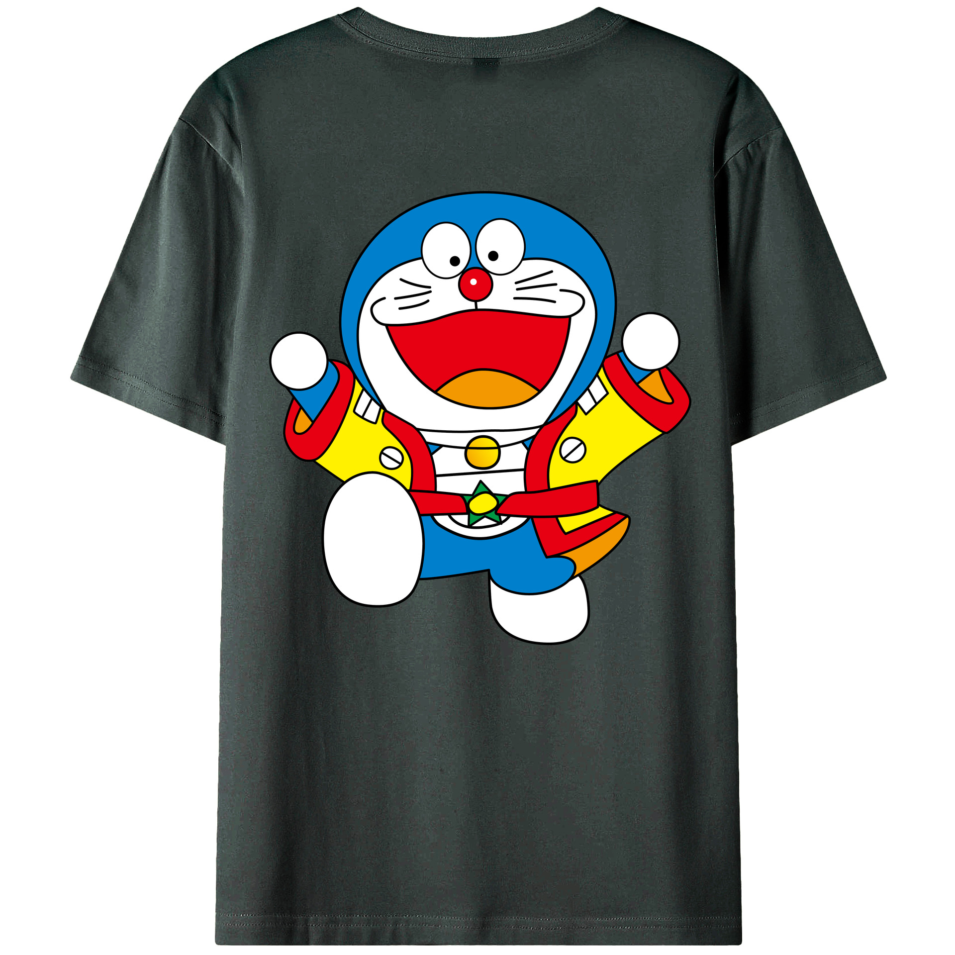 （画像用） ドラえもん Doraemon 綿100％ メンズ半袖Tシャツ（バックプリント） 通気性